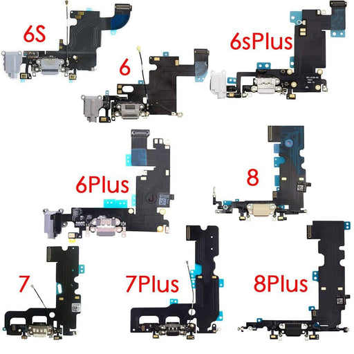 iPhone 7 8 Plus 6s Dock Connector Port Microphone Flex Cable Charge Replacement - Battery Mate