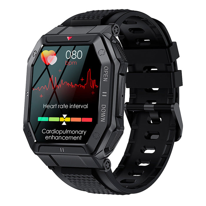 K55 Smart Watch Multifunctional Fitness Tracking Fashion BT Calling Heart Rate Black - Battery Mate