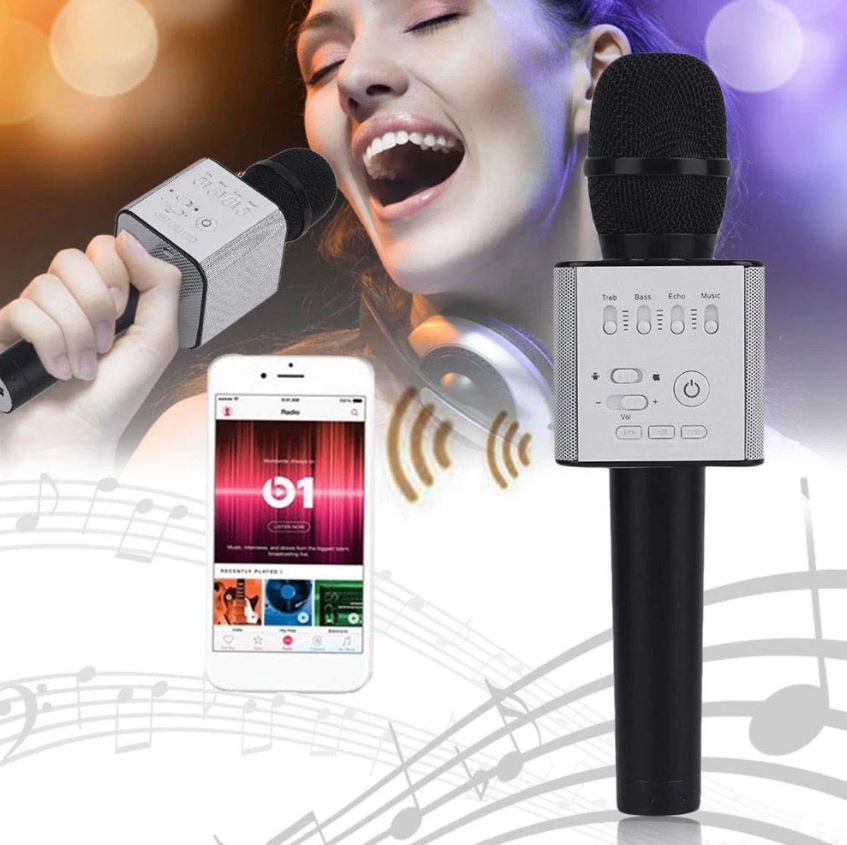 Bluetooth Karaoke Microphone Speaker Handheld Mic KTV Player