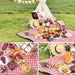 Large Picnic Blanket Premium Cashmere RED Rug Waterproof Mat Outdoor - Battery Mate