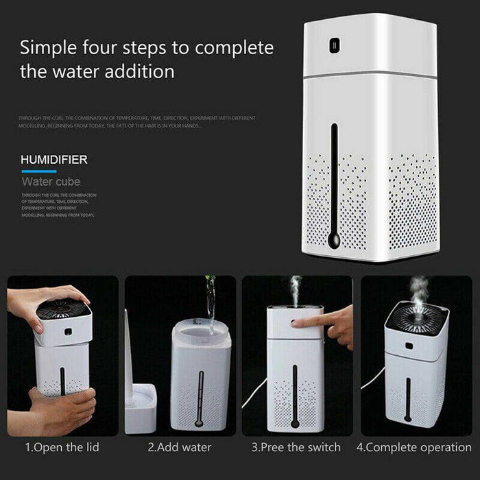 LED Air Humidifier Aroma Aromatherapy Diffuser Essential Oil Ultrasonic Purifier - Battery Mate