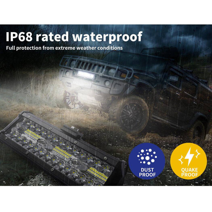 LED Light Bar Work Flood Spot Beam Lamp Offroad Caravan Camping Strip Lights 180W - Battery Mate