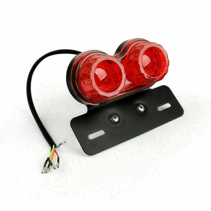 Motorcycle Led Rear Tail Light Brake Indicator Light Number Plate 12V Red T7 - Battery Mate