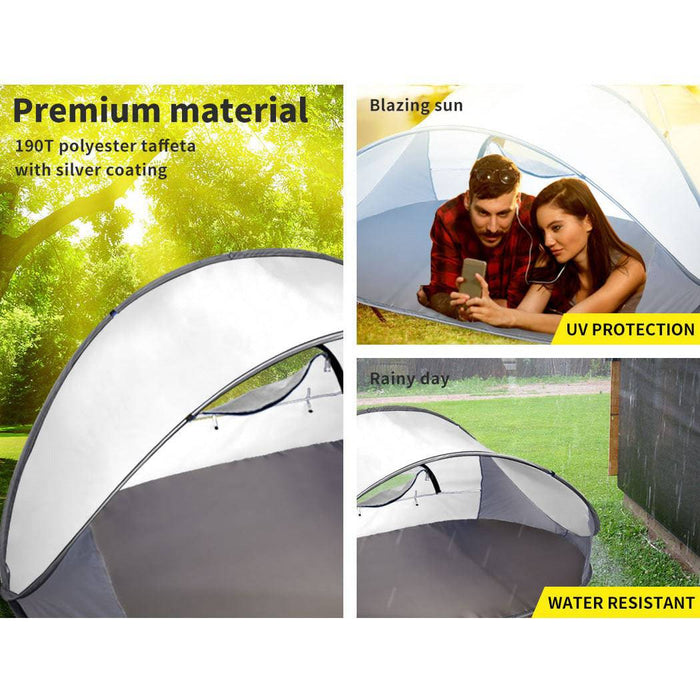 Pop Up Tent Camping Beach Tents 4 Person Portable Hiking Shade Shelter - Battery Mate