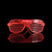 Red LED Glasses Light Up Shutter Shades Sunglasses Glow In The Dark Neon Party Toys - Battery Mate