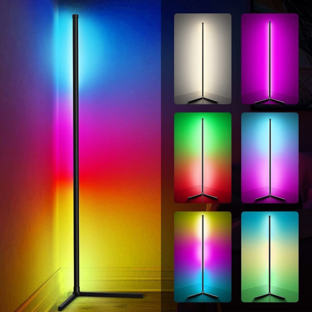 RGB LED Floor Corner Lamp Light Stand Bluetooth Streaming Gaming Decor —  Battery Mate