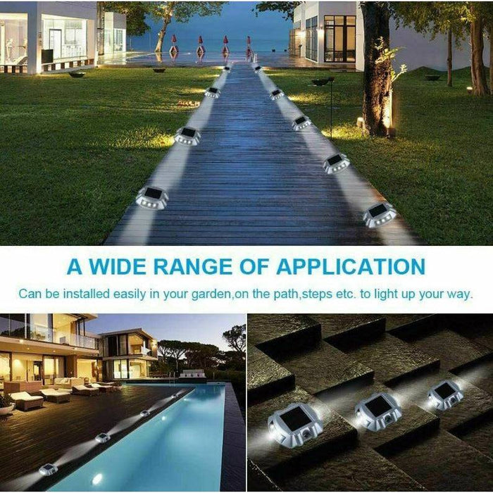Solar Deck Lights Blue Color Waterproof Driveway Safety Light for Path —  Battery Mate