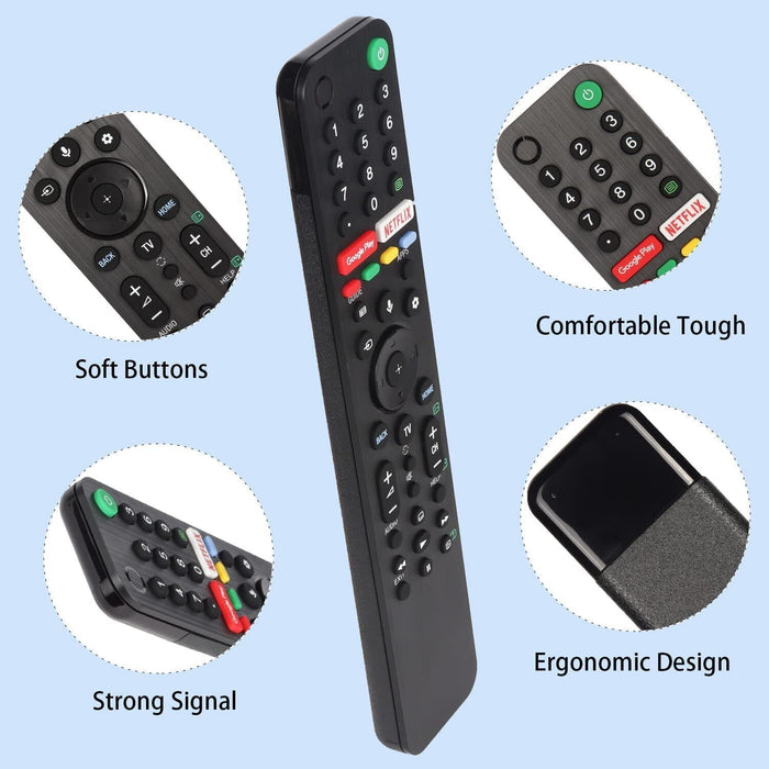 Sony Bravia TV RMF-TX500P RMF-TX520U /TX500U Remote Control Netflix Google Play - Battery Mate