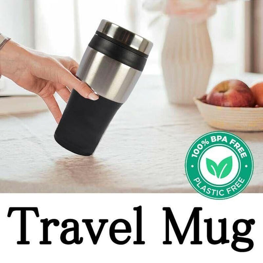 Thermos Water Travel Mug Vacuum Flask Hot Cold Drinks Insulated Coffee Cup 500ml - Battery Mate