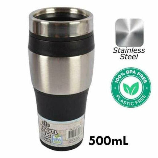 Thermos Water Travel Mug Vacuum Flask Hot Cold Drinks Insulated Coffee Cup 500ml - Battery Mate