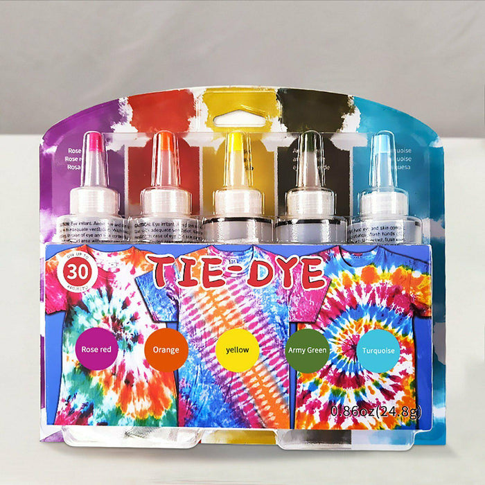 Tie Dye Kit 5 Colours Kits One Step Fabric Rainbow Neon Carousel Ultimate Art AU - Battery Mate