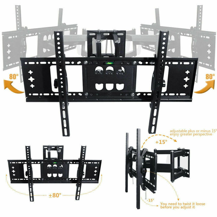 TV Wall Mount Bracket Full Motion Tilt Swivel Pivot 32 40 43 50 55 60 65 70 Inch - Battery Mate