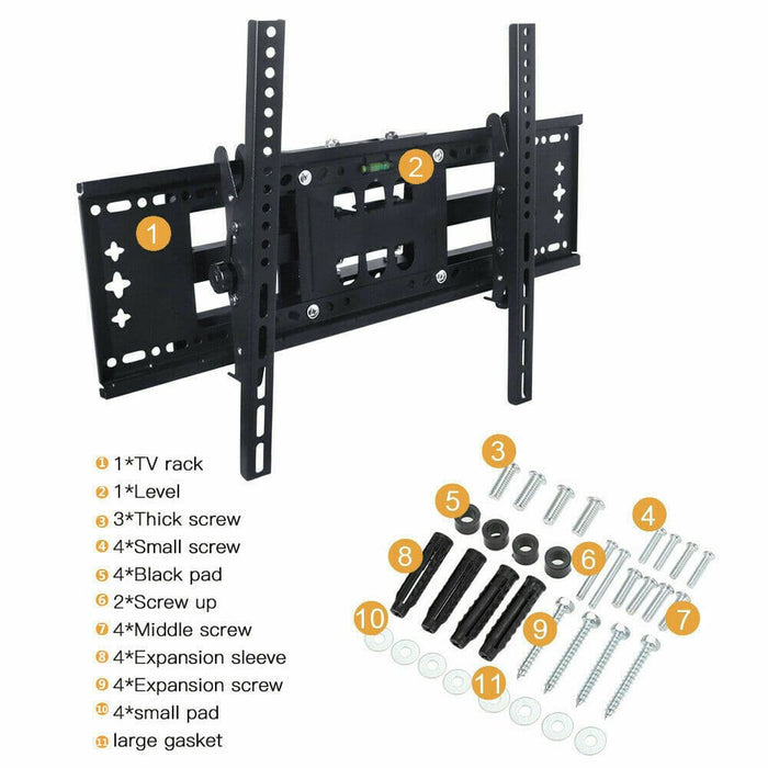 TV Wall Mount Bracket Full Motion Tilt Swivel Pivot 32 40 43 50 55 60 65 70 Inch - Battery Mate