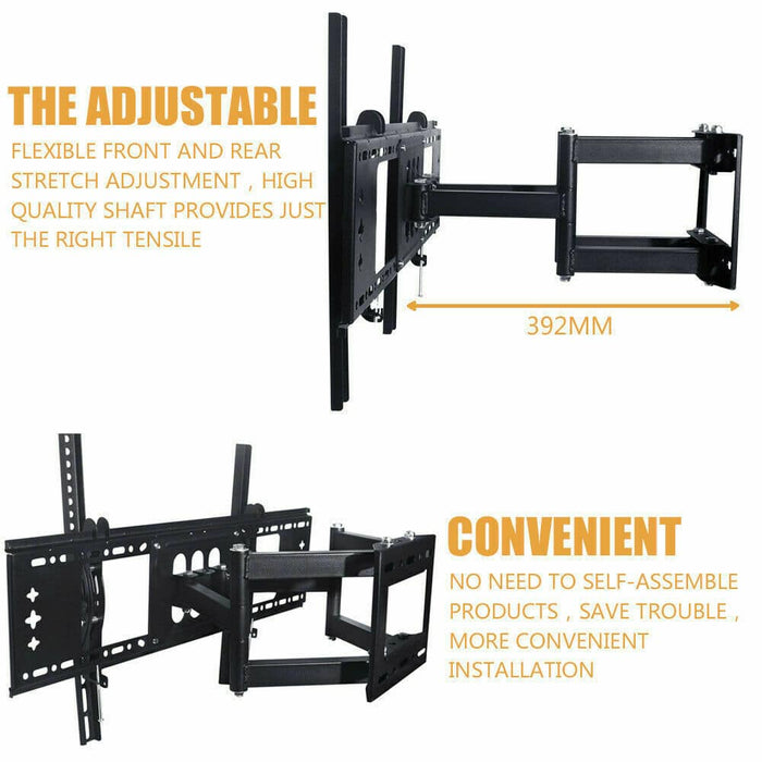 TV Wall Mount Bracket Full Motion Tilt Swivel Pivot 32 40 43 50 55 60 65 70 Inch - Battery Mate