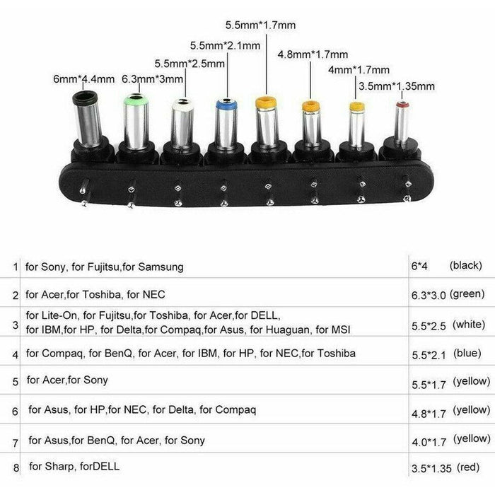 Universal AC Adapter Laptop Charger for Asus Acer HP Toshiba Dell Notebook Multi - Battery Mate