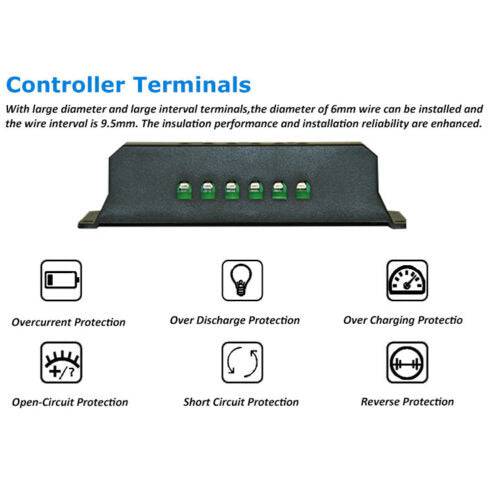 USB 10A 12V-24V Solar Panel Regulator Charge Controller - Battery Mate