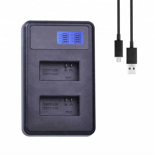 USB Dual Charger for AHDBT-301 AHDBT-302 AHDBT-201 Battery fits Go Pro - Battery Mate