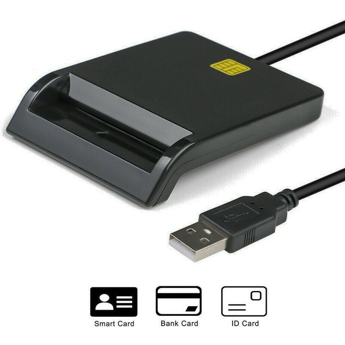 USB Smart Card Reader Common Access CAC ID IC ATM Bank Card Cloner Connector - Battery Mate