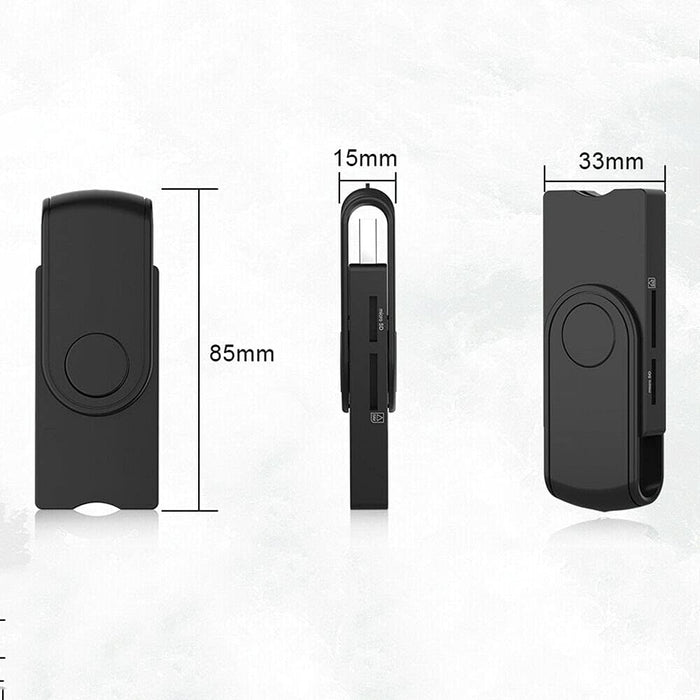 USB Smart Card Reader SD/TF/CAC/DOD/HC/MMC Micro SD Memory ID Bank Sim Card Adapter - Battery Mate