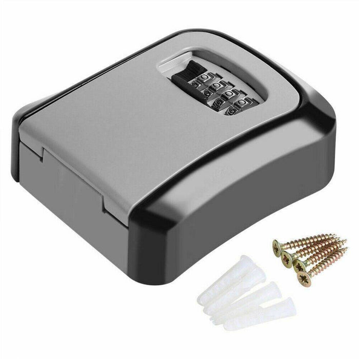 Wall Mounted Combination Lock Key Safe Storage Box Security Home Outdoor Digit - Battery Mate