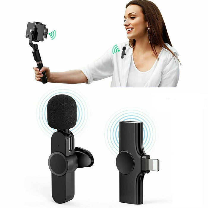 Wireless Lavalier Microphone Mic for iPhone iPad Vlog Live Stream YouTube Tiktok - Battery Mate